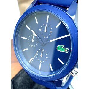 Lacoste Men's Watch 2010970 Quartz Chronograph Blue Dial Rubber Band 44mm